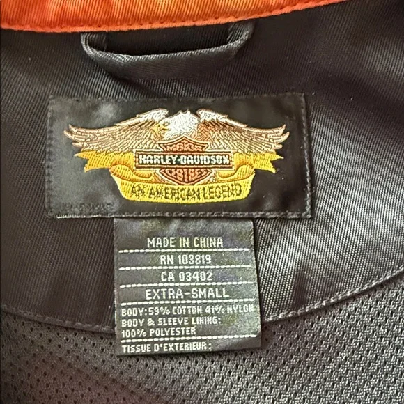 Harley-Davidson Black and Orange light weight Jacket - Picture 3 of 5